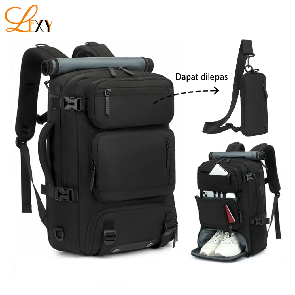 LEXY 3 in1 Tas Ransel Travel Backpack Tas Ransel Laptop 16 inch  Waterproof Dengan Shoe Compartment