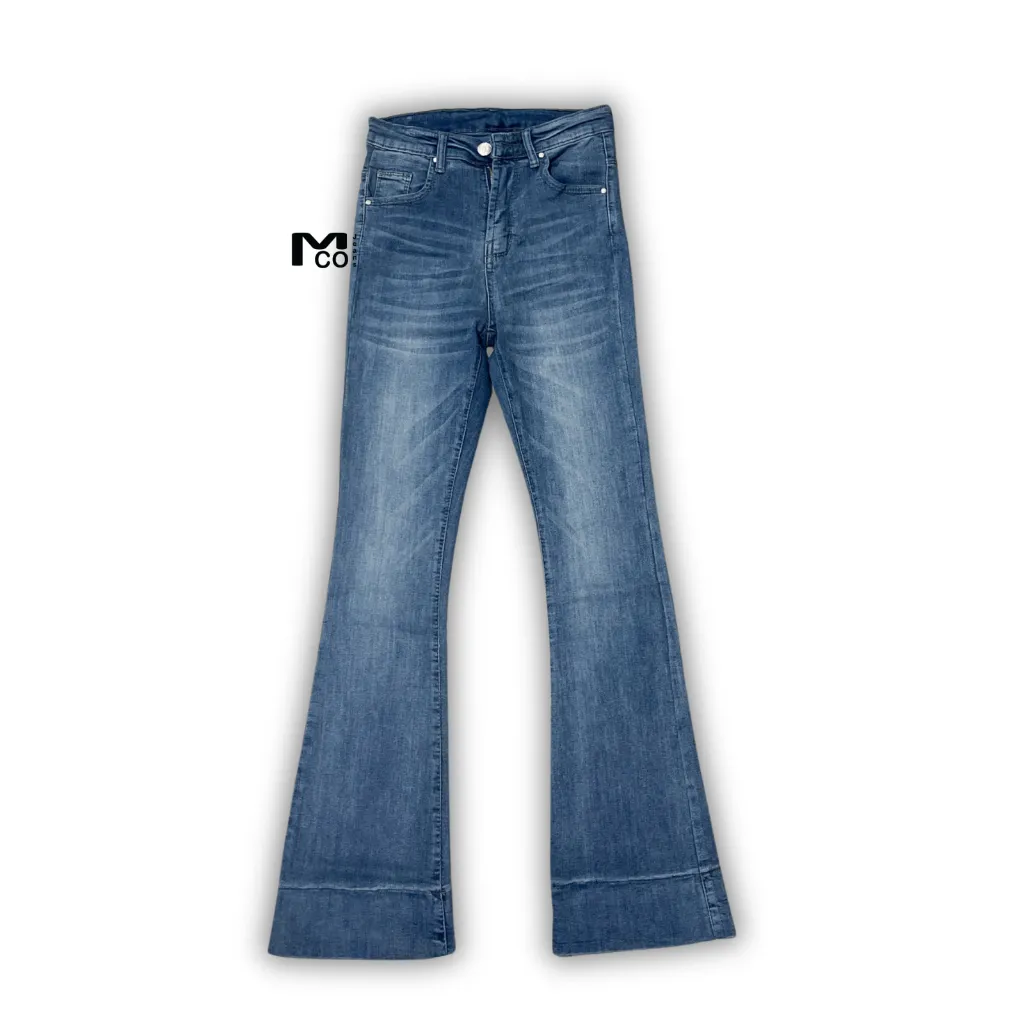 MCOJEANS - Jeans 138 - Celana Cutbray Jeans Wanita / Monica Cutbray Kaki Tebal / Celana Highwaist Panjang Streatch thick legs