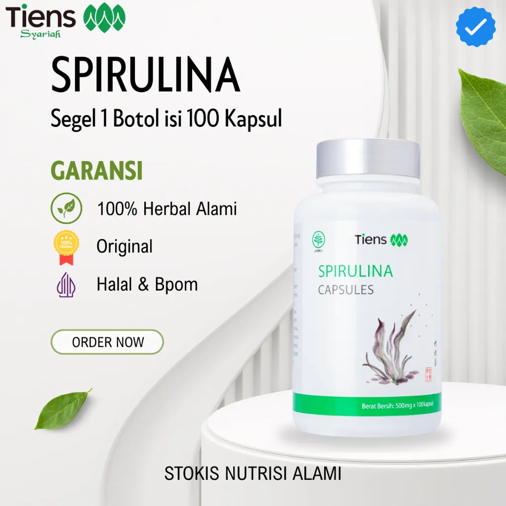 Tianshi Spirulina Capsules Tiens Original 100% 1 Botol Isi 100 Kapsul