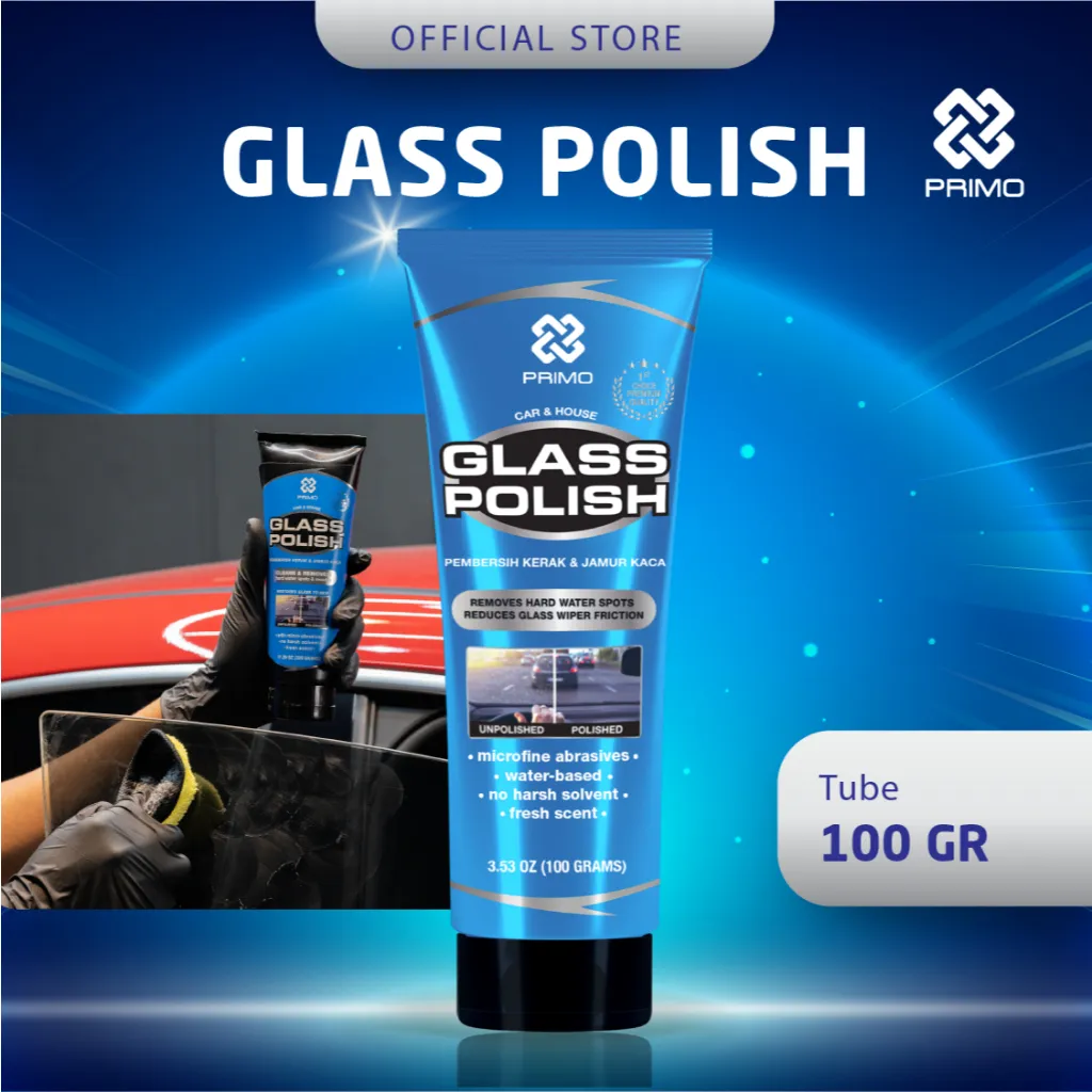 PRIMO Glass Polish 100gr Pembersih Jamur Kaca Poles Pengkilap Kaca Mobil Rumah