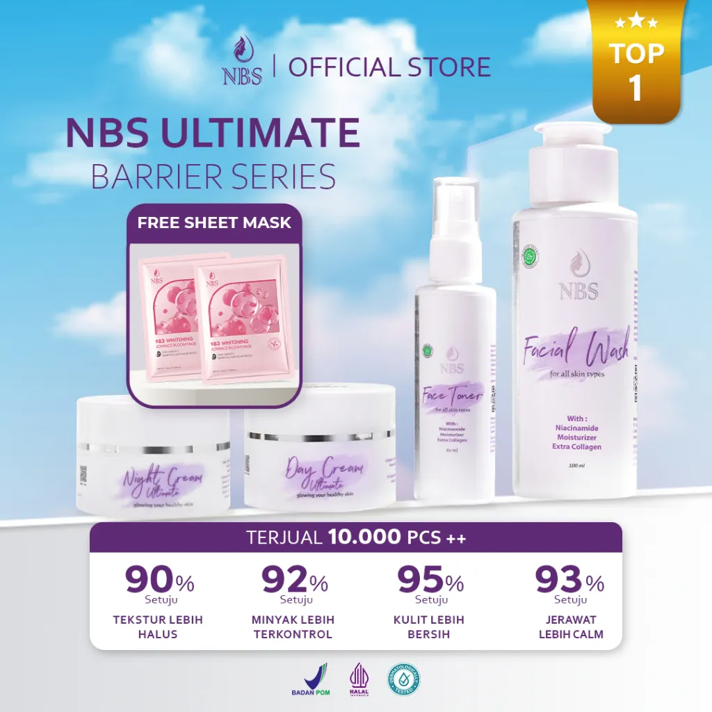 [SKINCARE 1 SET LENGKAP] NBS Paket Ultimate Mencerahkan Memudarkan flek dan Mengurangi Kerutan
