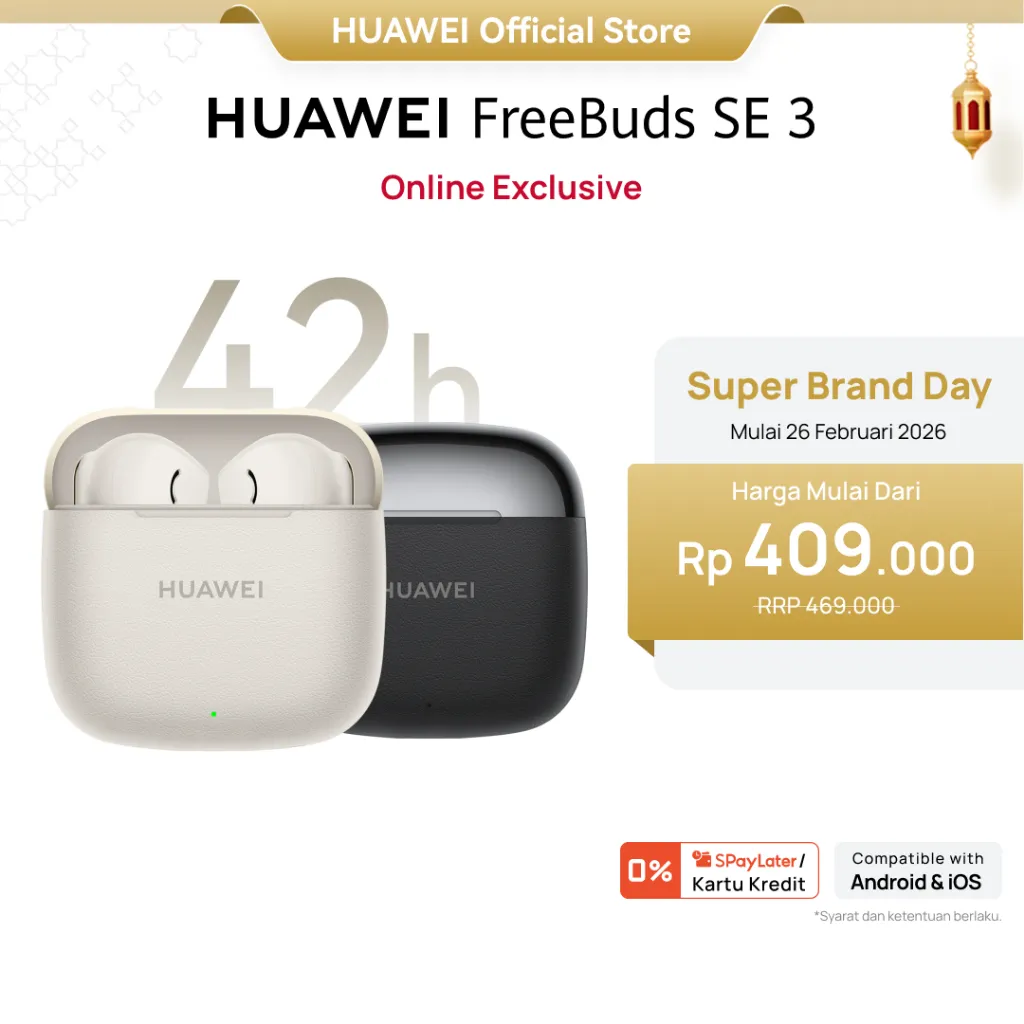 [SBD | Voucher s/d 12%] HUAWEI FreeBuds SE 3 Earphone Wireless TWS | Daya Tahan Baterai 42 Jam | Ringan & Ringkas | Pengisian Baterai Cepat
