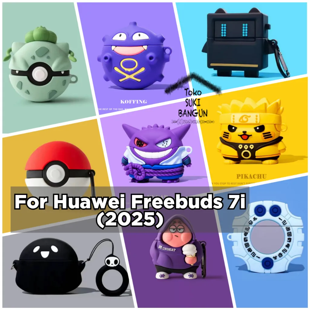 Case untuk Huawei Freebuds 7i CUTE CARTOON Rubber Silicone Cover Casing Pouch Protector