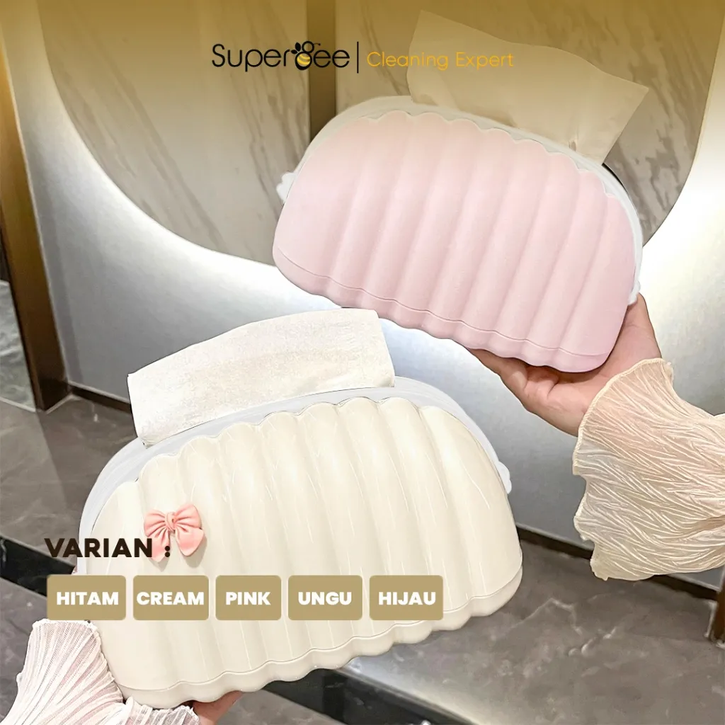 [HARGA GROSIR] SUPERBEE D82 Tempat Tisu Kerang Mini Pouch / Tissue Box Kerang Viral / Tempat Tisu Plastik Aesthetic / Kotak Tisu Minimalis / Souvenir Pernikahan