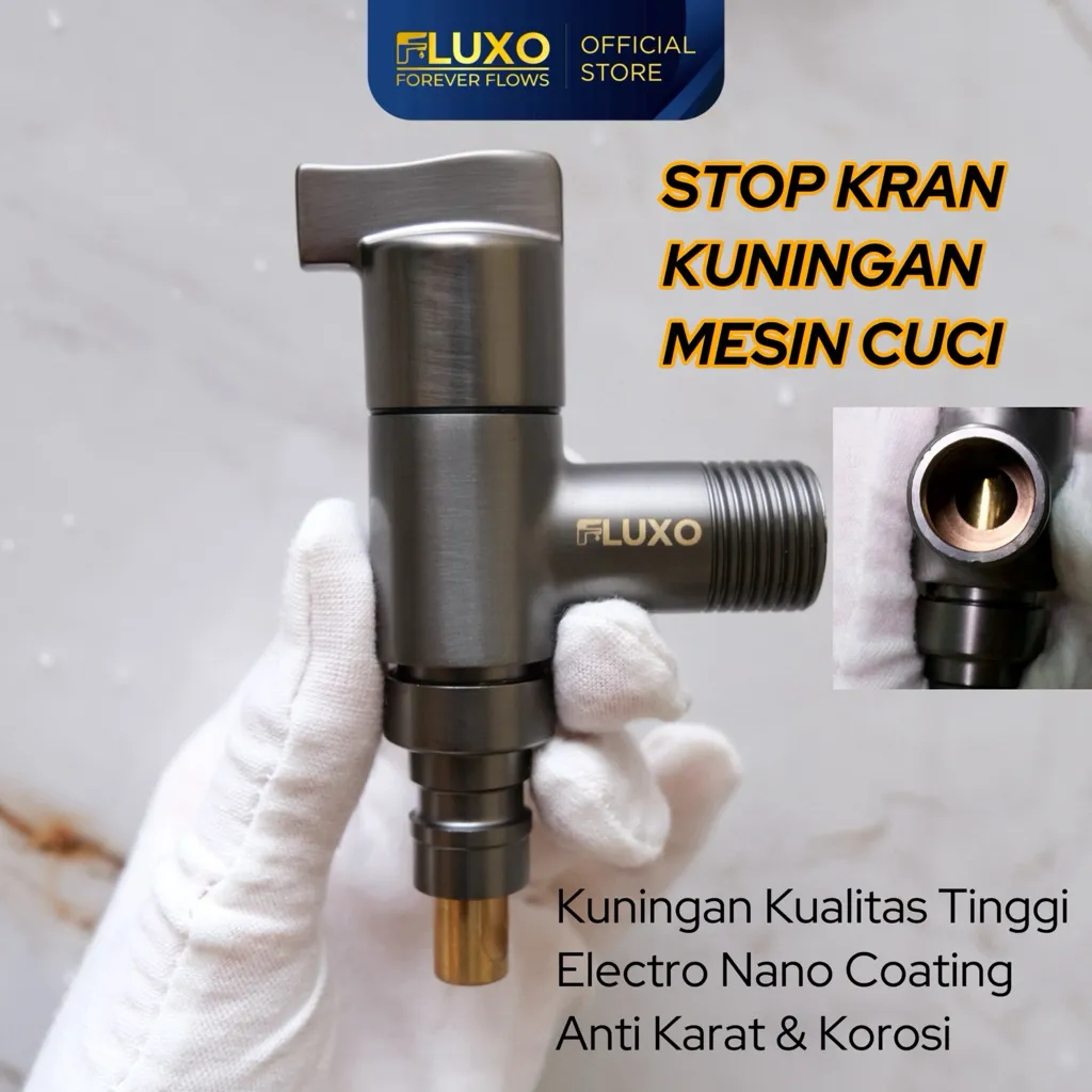 Stop Kran chrome Mesin Cuci Kuningan Otomatis Mematikan Air Anti ledakan Angle Valve Washing machine