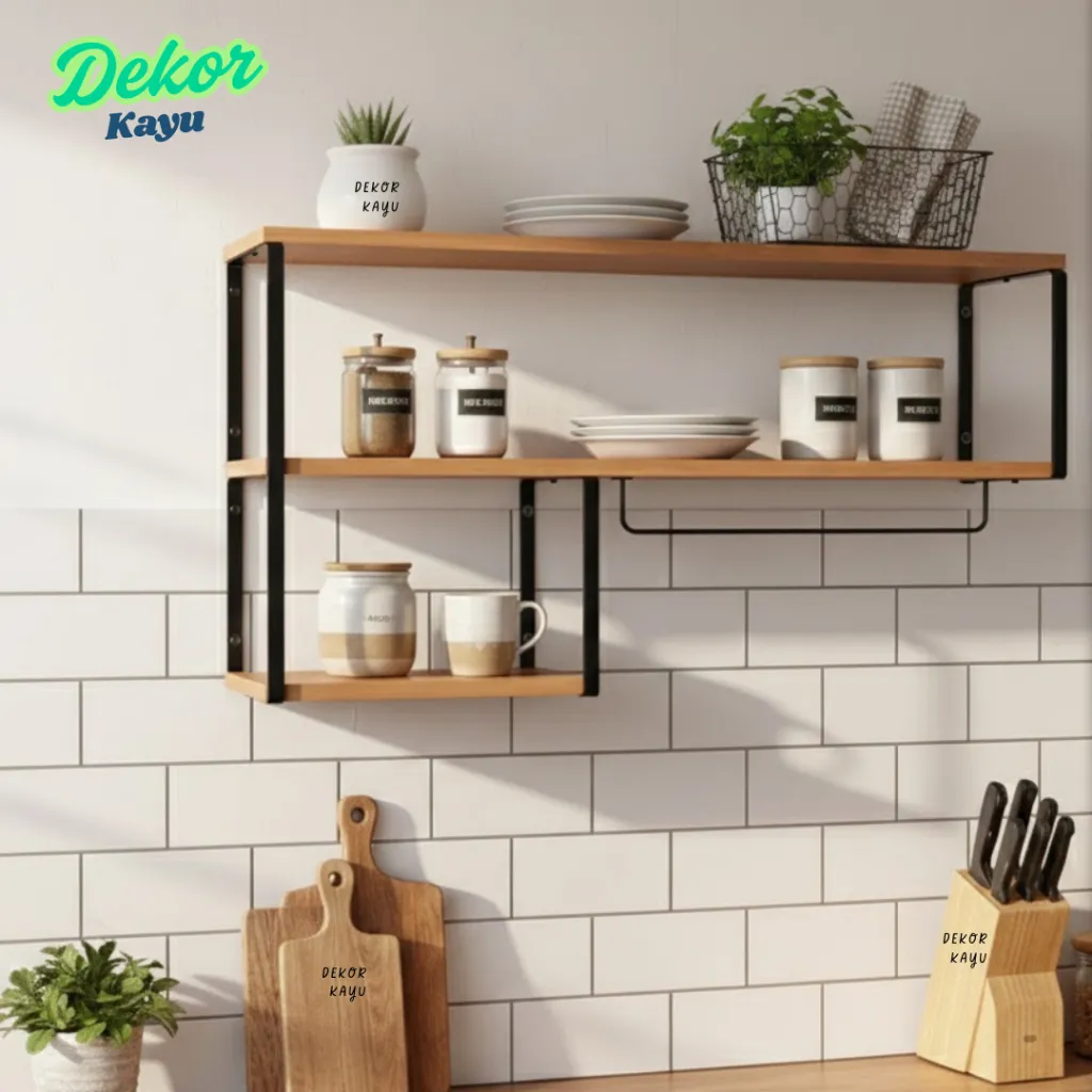Kitchen set original rak dinding bumbu dapur Lebar 20 Cm | rak dinding dapur 3 ambalan serbaguna