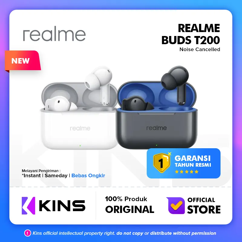 realme T200 buds Up to 52 Hours of Playback Dual-device Connection 2.0 + Swift Pair 52dB Smart Active Noise Cancellation