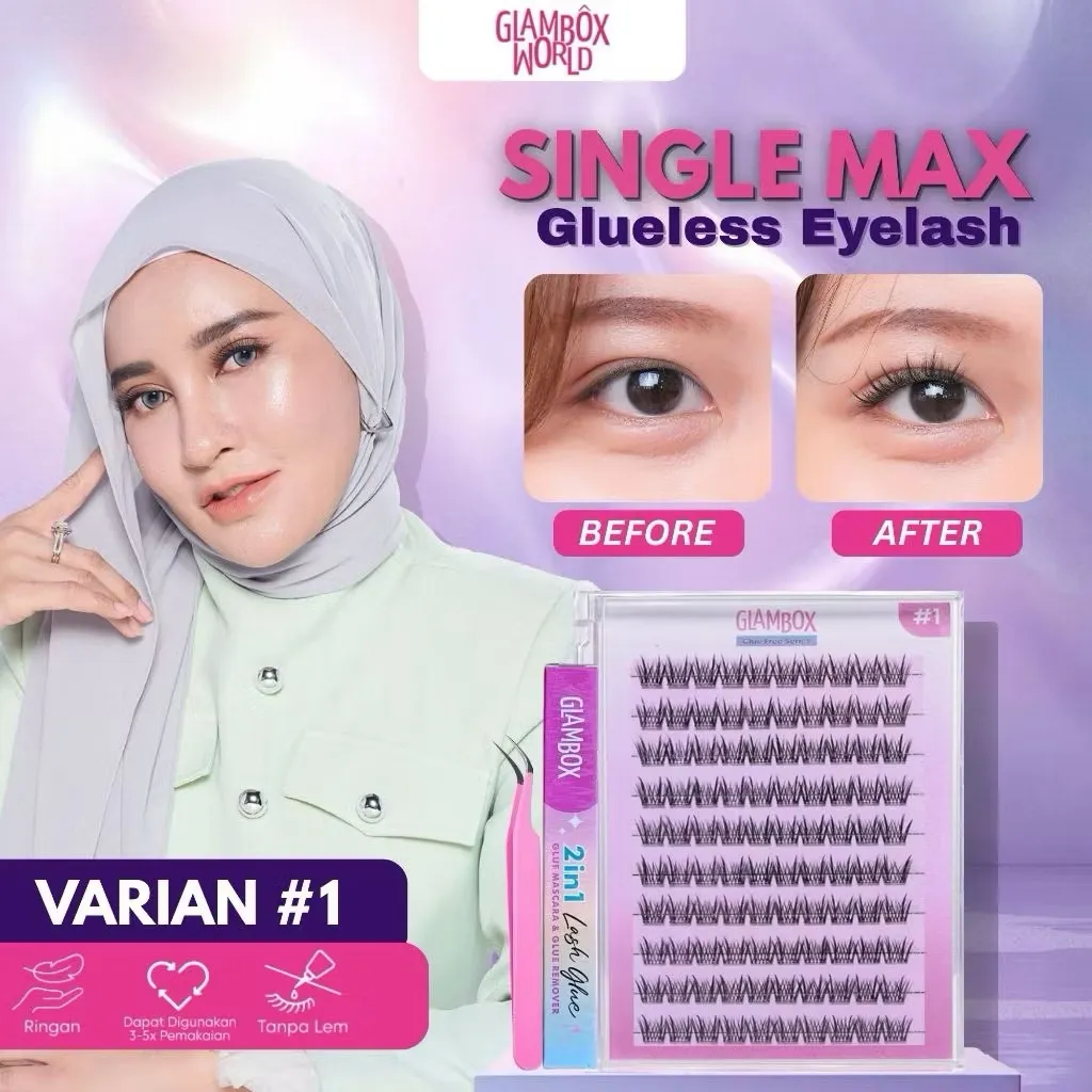 [Free Pinset] DIY Bulu Mata Palsu Eyelash Extension Cluster Lashes Korea Natural - GLAMBOX Bulu Mata Tanam Sendiri Tahan Lama & Lembut