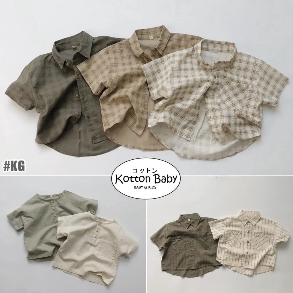 1-5thn | Kemeja Korea Formal Kaos Oversize Anak Laki-laki Pakaian Bayi kotton baby KQHZ catalog KG