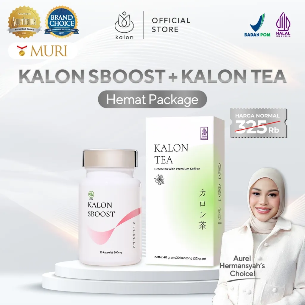 PAKET HEMAT Kalon SBOOST & Kalon Tea Bundle Premium | Pelangsing BPOM HALAL | Capsule Diet Detox