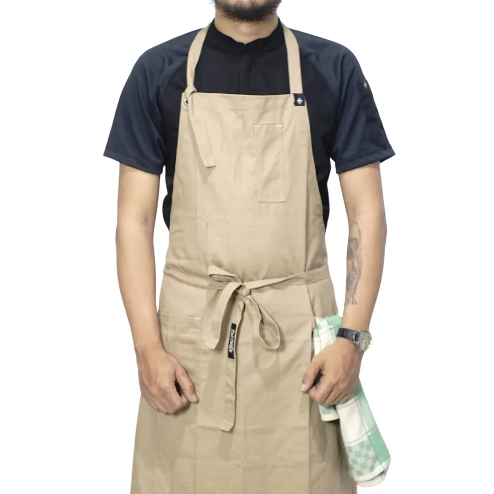 FK - Apron Masak Chef Terbaru Arkwright Cotton Hitam / Apron Chef Twill Kanvas