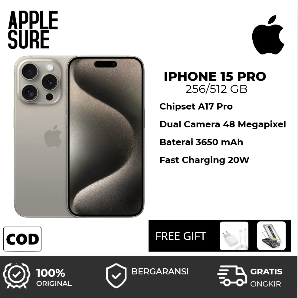 Apple iPhone 15 PRO 256GB 512GB FULLSET SECOND HAND INTERNASIONAL ORI BERGARANSI