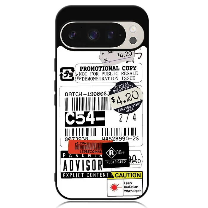 Case Casing Hybrid Google Pixel 10 9 9A 8 8A 7 7A 6 6A 5 5A 4 3 Pro XL Vintage Label Sticker