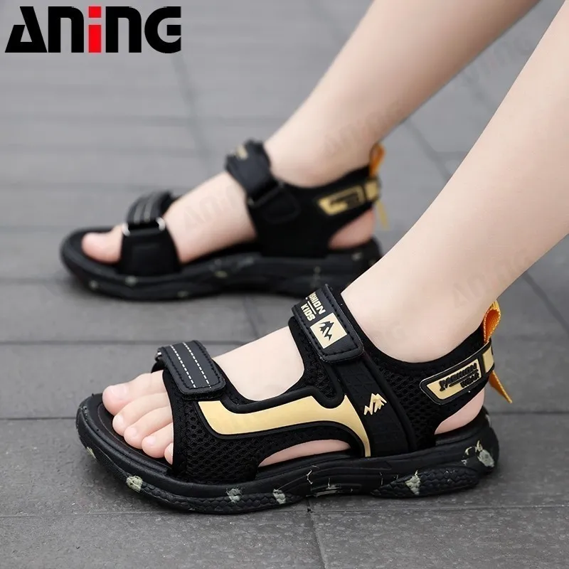 ANINGAINGBOY-Fashion Sepatu Anak Sandal Anak Laki-laki Tampan Anak Siswa Non-slip Lembut Sole Sepatu kids Remaja