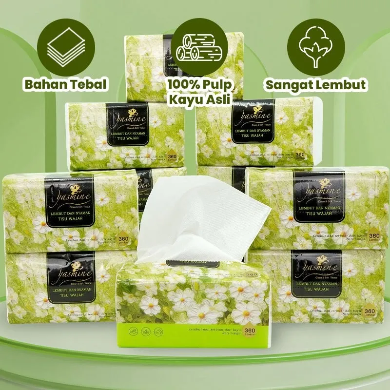 [Harga kejutan]Yasmine 10 PACK 360 helai 3 ply harga promo murah gratis ongkir bisa cod tisu kering murah promo tissue murah facial tissue tisu dapur