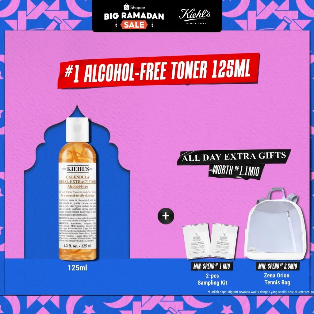 Kiehl's Calendula Herbal-Extract Toner 125 ML. Toner untuk Semua Jenis Kulit Mengandung Calendula Extract