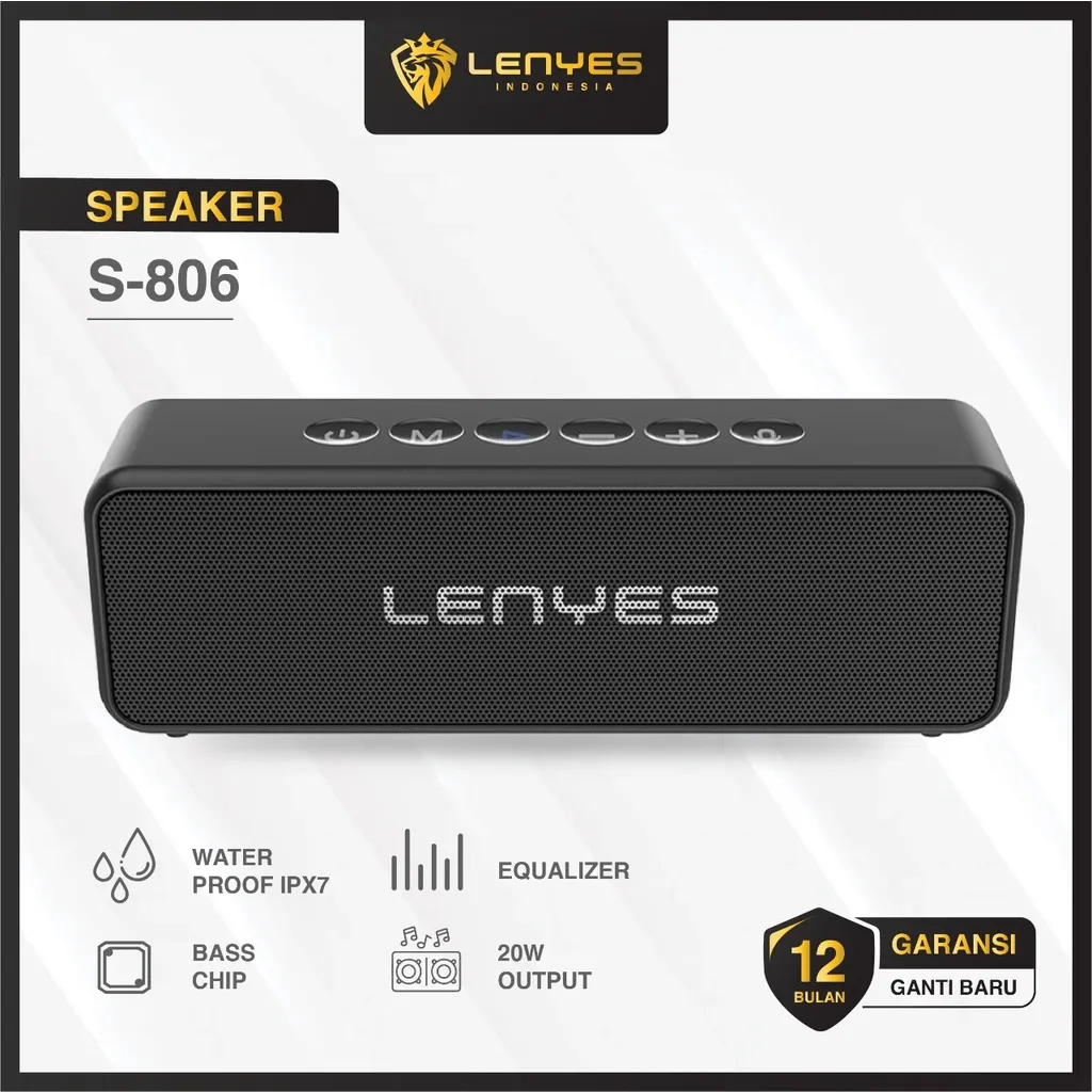 LENYES S806 waterproof ip67 voice assistant wireless bluetooth hifi stereo mini portable speaker