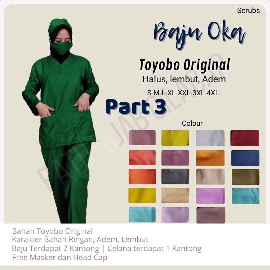 Baju OK OKA Lengan Panjang Dokter Petugas medis Perawat Jaga Toyobo Original Premium XXL XL L M S Part 3