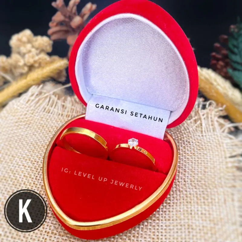 Cincin Couple Bahan Original Stainless Steell | Garansi Setahun | Cincin Tunangan | Cincin Nikah | Cincin Pasangan cincin titanium cincin nikah titanium cincin kawin titanium anti karat cincin pasangan titanium cincin anti karat cincin Level Up Jewelry