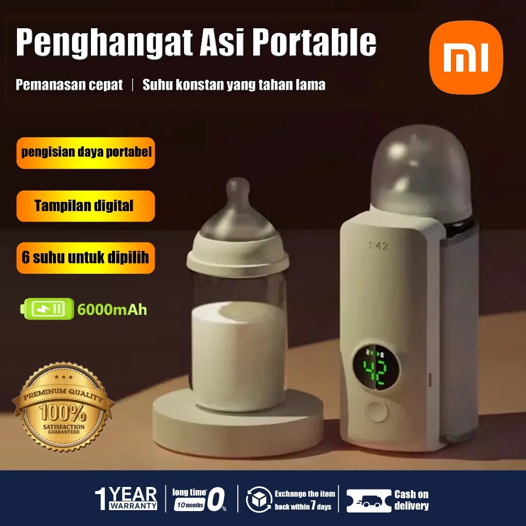 Xiaomi Tas Portable Bottle Warmer Heater Monitor Travel Baby Cartoon Milk Water USB Cover