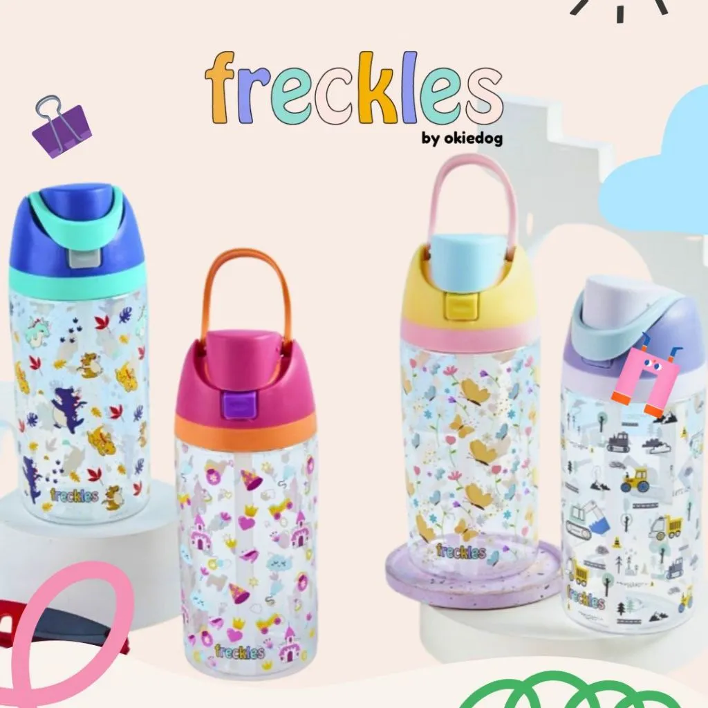 Freckles Ohlala Water Bottle Tritan - Botol Minum Anak Tritan Anti Tumpah BPA Free