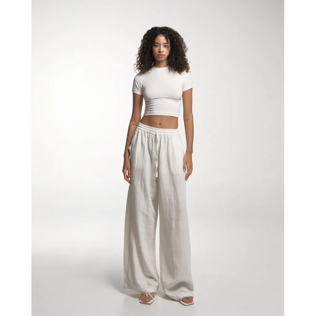 ELFO | Hania Kulot Linen Bawahan Celana Panjang wanita premium