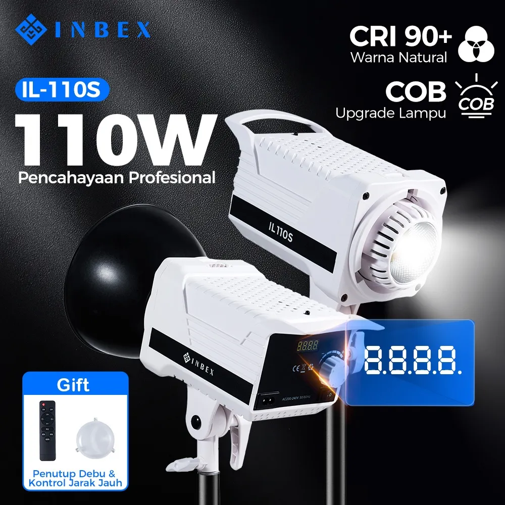 INBEX IL-110S Lighting Studio COB Lampu Konten& Live Streaming LED Display Screen (2700-6500K)