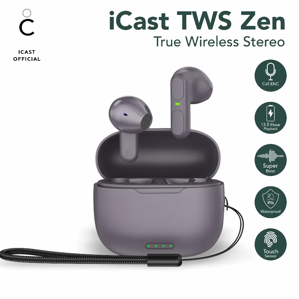 iCast Zen True Wireless Bluetooth Earphone Earbuds TWS