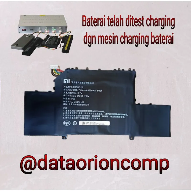 Baterai Battery high capacity R10B01W BATTERY BATERAI XIAOMI Mi Notebook Air 12.5 TM1607 161201-01
