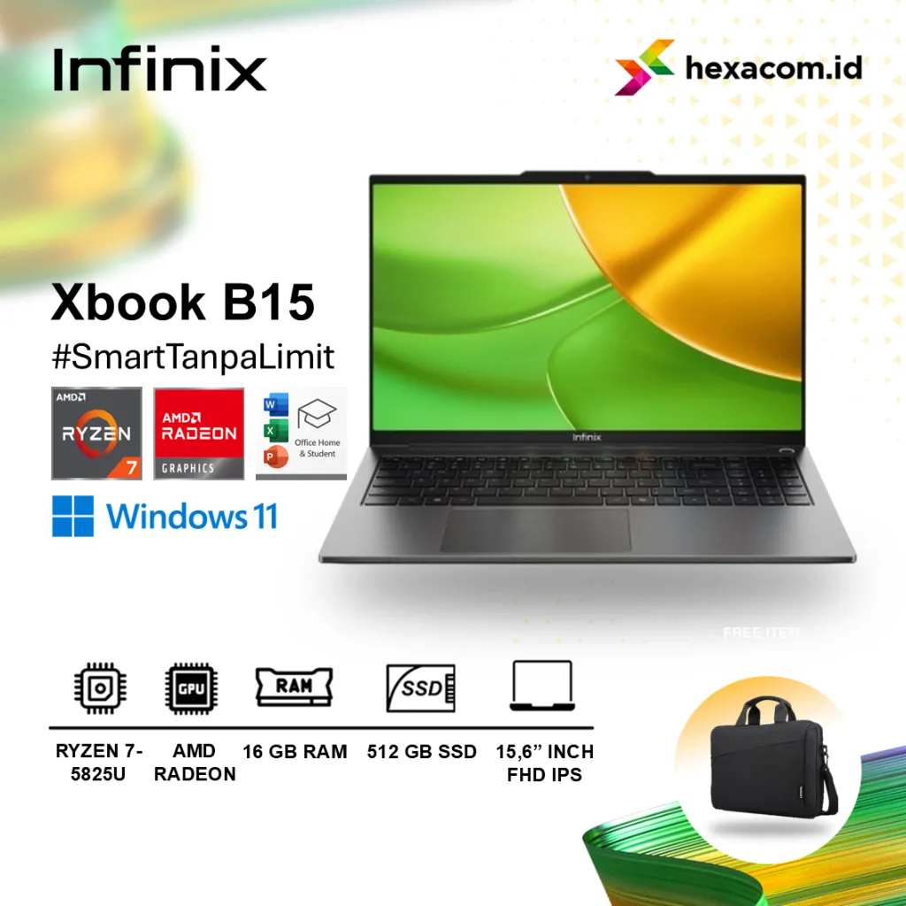 Infinix XBOOK B15 Ryzen 7-5825U 16GB 512GB SSD 15.6" FHD Win11