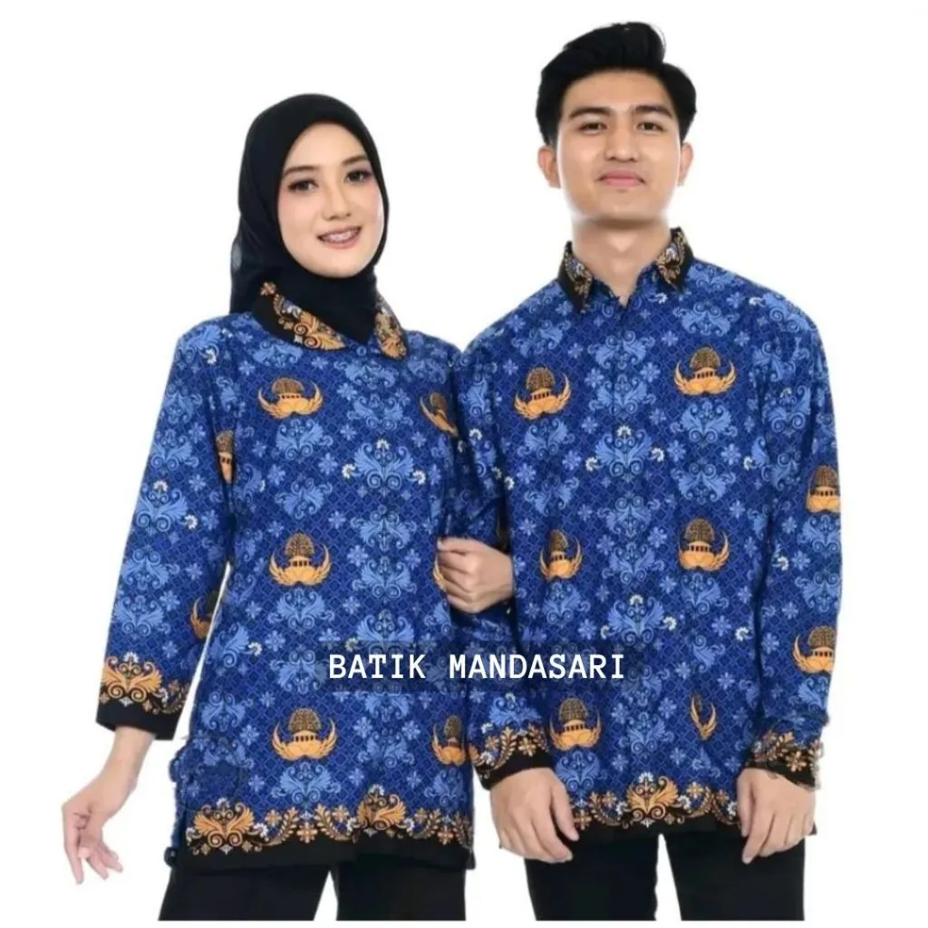 Baju Korpri Pria Dan Wanita Terbaru Kerah Hitam Lapis Furing