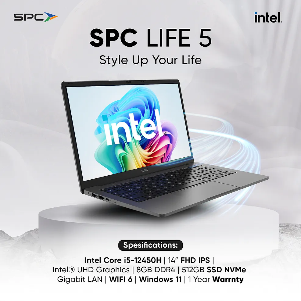 SPC LIFE 5 – Intel Core i5|8GB DDR4|Storage: 512GB|Garansi Resmi SPC 1 tahun