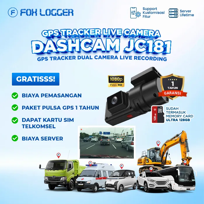 FOX LOGGER DASHCAM GPS TRACKER JC181 FULL HD CAMERA MEMORY INCLUDED