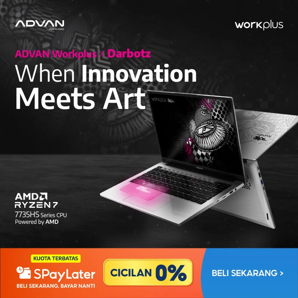 [SPL CICILAN 0%] - ADVAN X DARBOTZ Laptop Workplus AMD Ryzen 7 7735HS 16GB/512GB 14" FHD IPS Windows 11