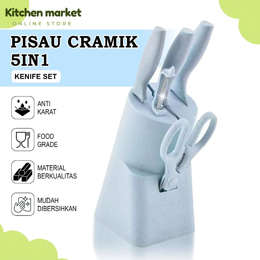 (KM) Pisau Set 5 in 1 Keramik / Set 5 in 1 Keramik