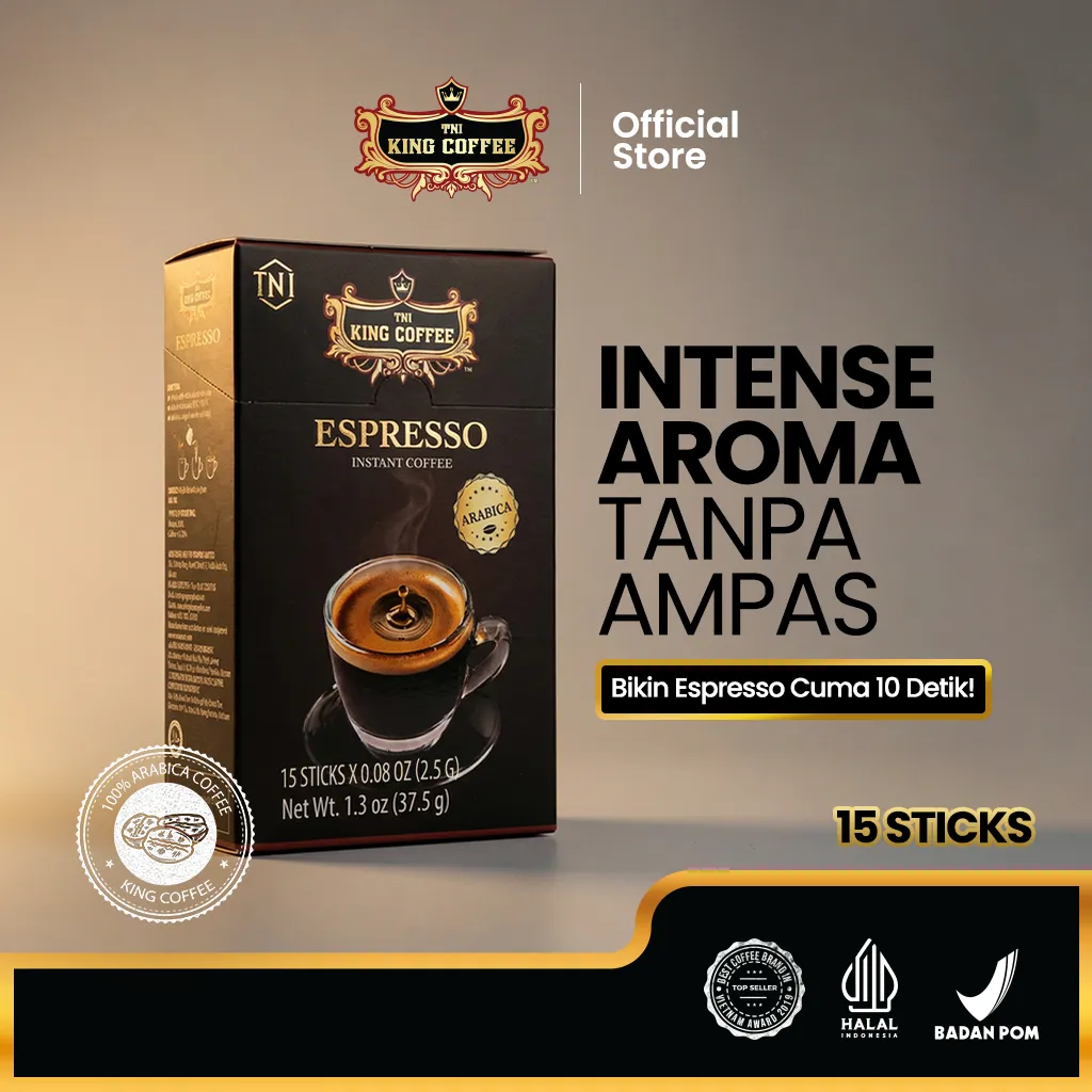 Kopi Instan Import Vietnam Tanpa Ampas Espresso Trung Nguyen King Coffee Isi 15 Stik - Sugar Free