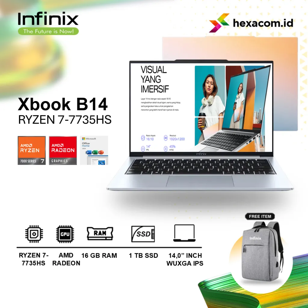 Infinix XBOOK B14 Ryzen 7 7735HS 16GB 1TB SSD 14 inch WUXGA IPS Windows 11