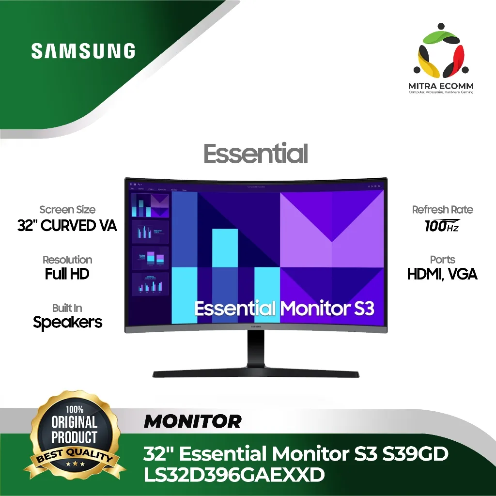 Monitor SamsungCurved 27" S27D396 / 32" S32D396 - LS27D396GAEXXD / LS32D396GAEXXD FHD 100 Hz