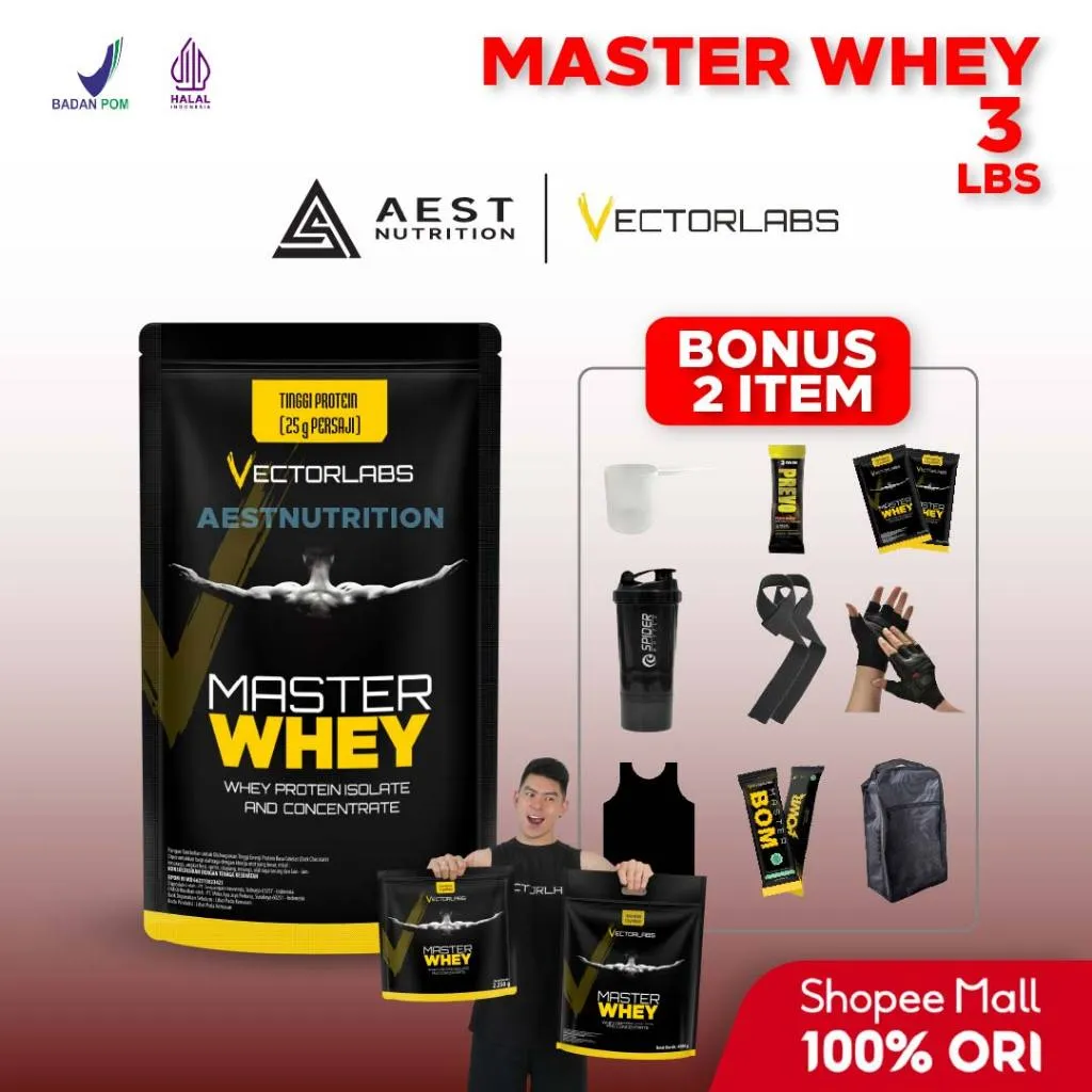 Vectorlabs Master Whey 3 lbs 1400 gram Susu Protein Shake Isolate Concentrate Supplement Fitness Gym