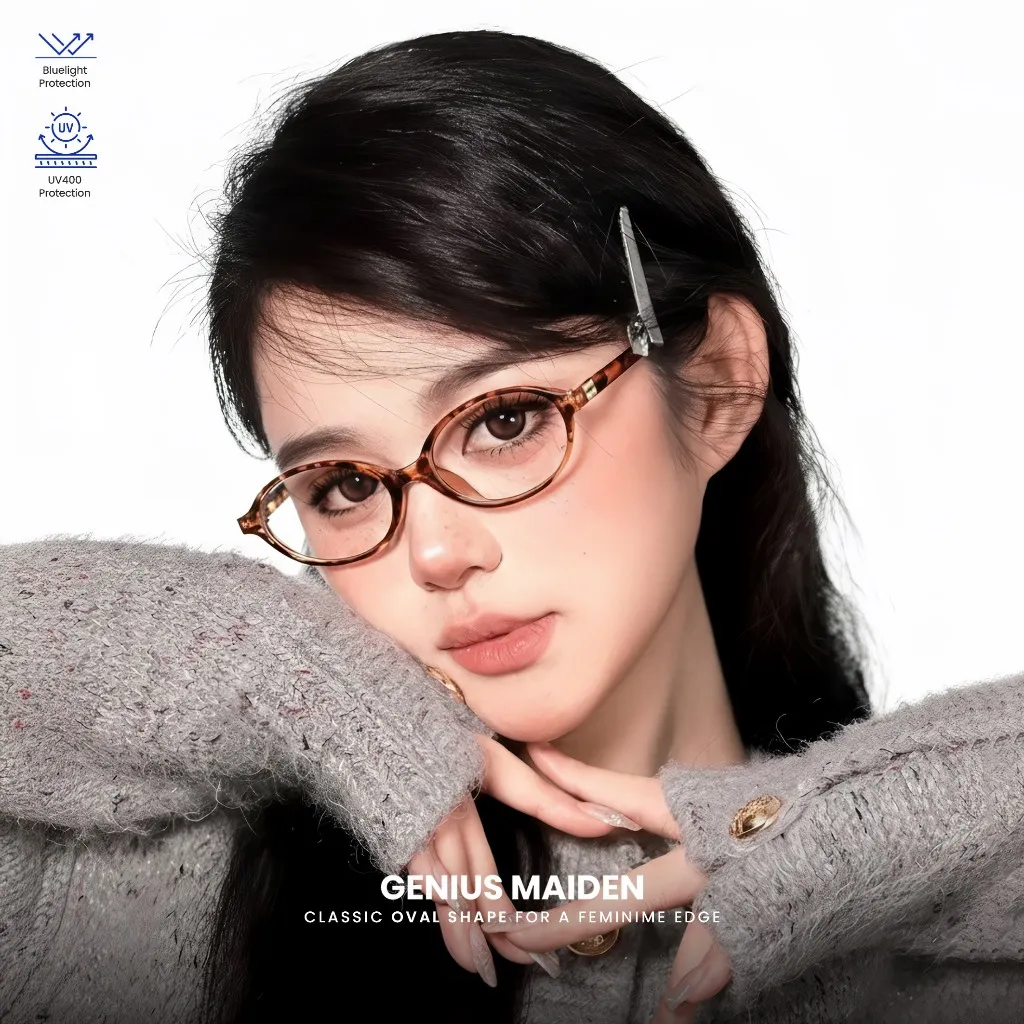 Genius Maiden Kacamata Hitam Sunglasses Fashion Unisex Anti UV 400 Oval Stylish - G15-11198=8904