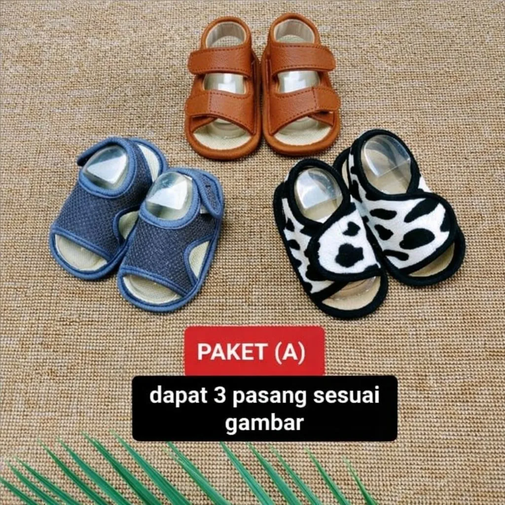 PAKET 3 Pasang | Sandal bayi Prewalker terbaru