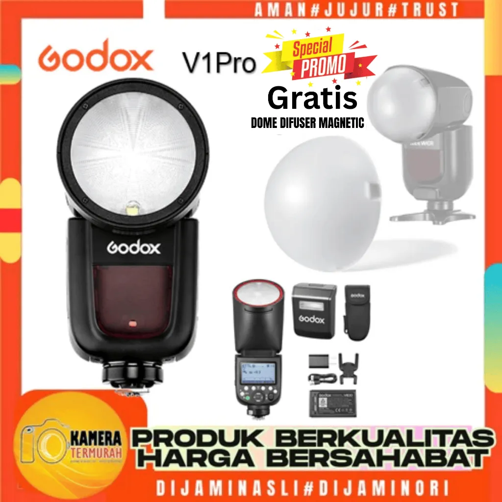 Godox V1 & V1 PRO Flash Kit For Canon sony Nikon Fuji Strobis Studio Lampu Light Speedlite V1c V1s