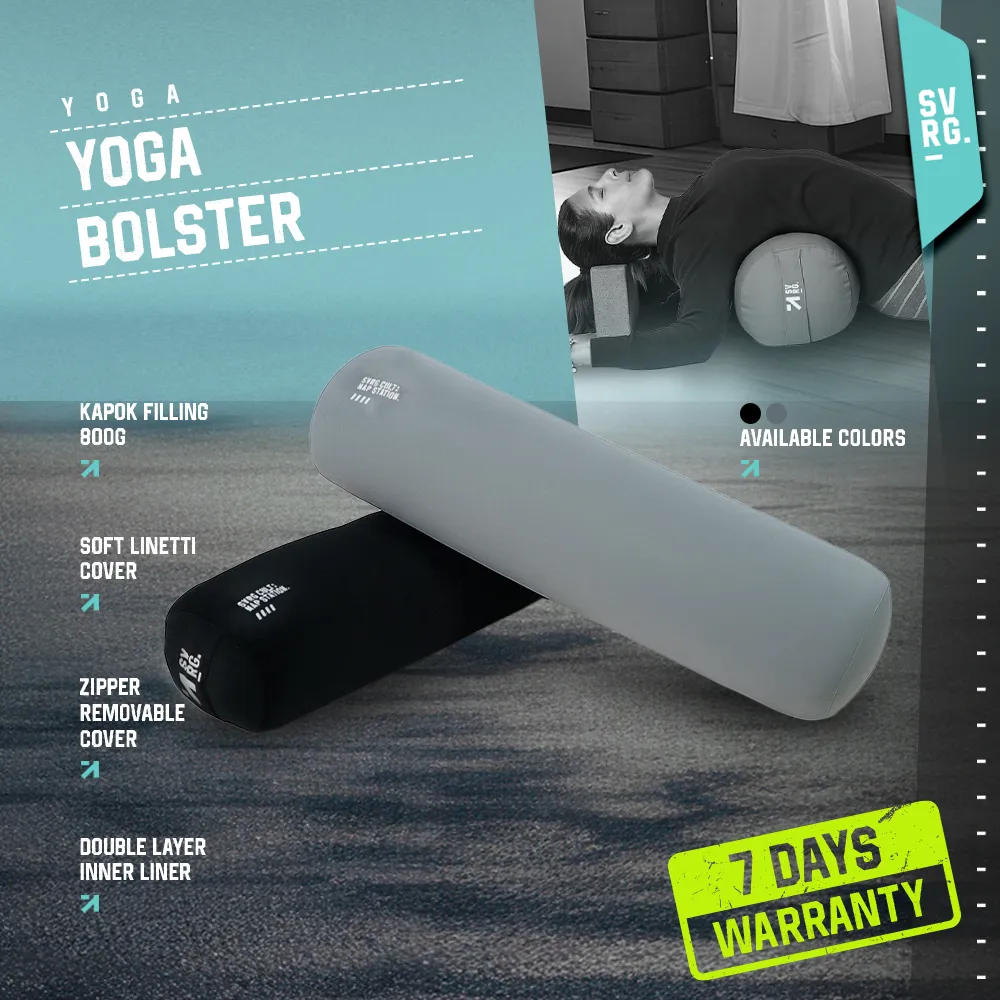 SVRG. Yoga Bolster – Bantal Penyangga Yoga Restorative (Grey / Black) - Guling Yoga