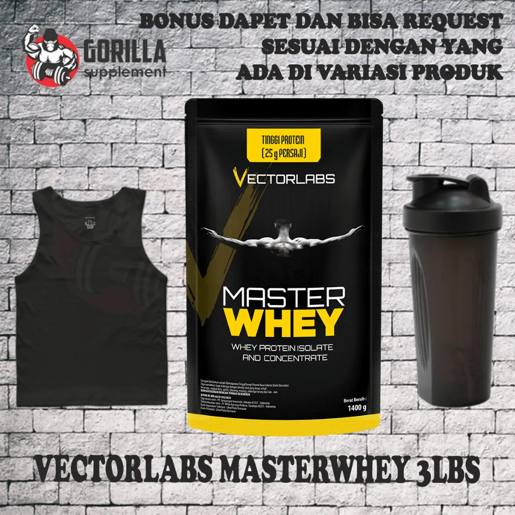 Vectorlabs Master Whey 3lbs 1400 Gram Whey Protein Suplemen Fitness