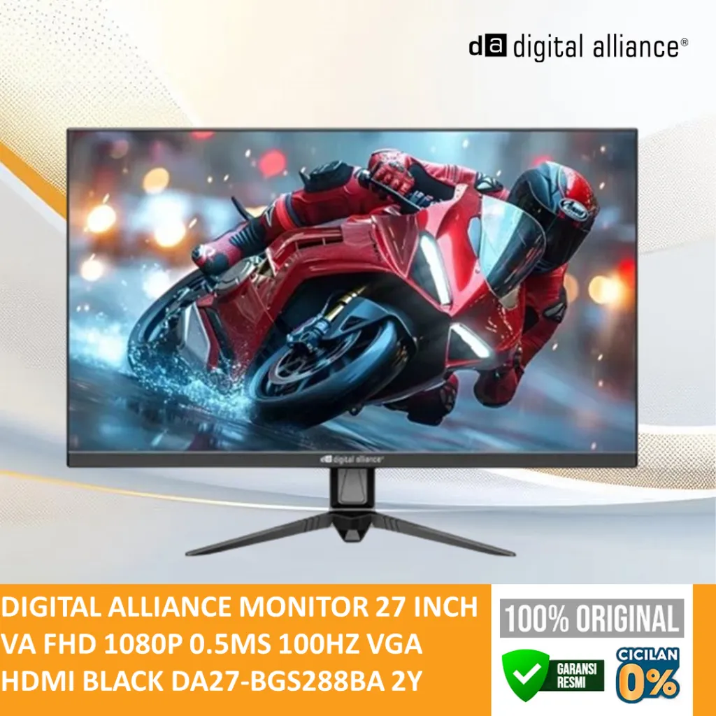 DIGITAL ALLIANCE MONITOR 27 INCH VA FHD 1080P 0.5MS 100HZ VGA HDMI BLACK DA27-BGS288BA 2Y