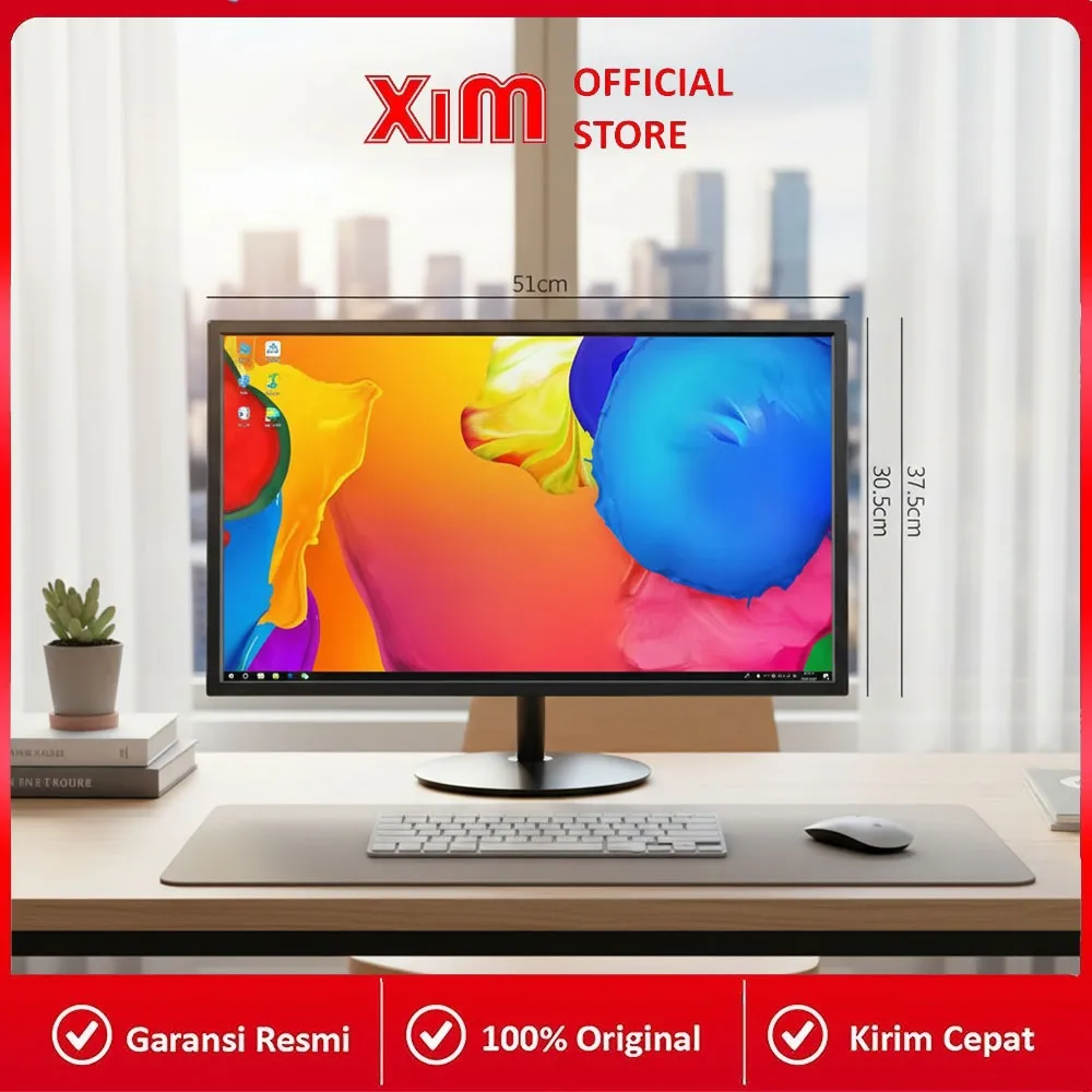Monitor LED Gaming & Kerja 2026 19 22 24 27 Inch Full HD 1080P 75Hz 2ms Slim Monitor Kerja, Admin, Kasir, CCTV, Belajar Online, WFH, Kantor & Hiburan