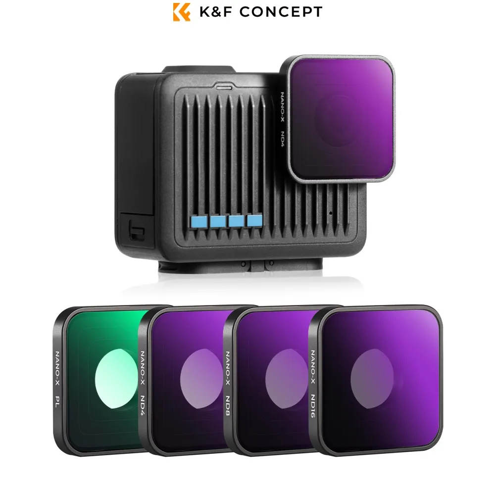 K&F Concept Lens Filter Kit Gopro Hero 4K Action Camera CPL + ND4 + ND8 + ND16 Neutral Density Polarizer