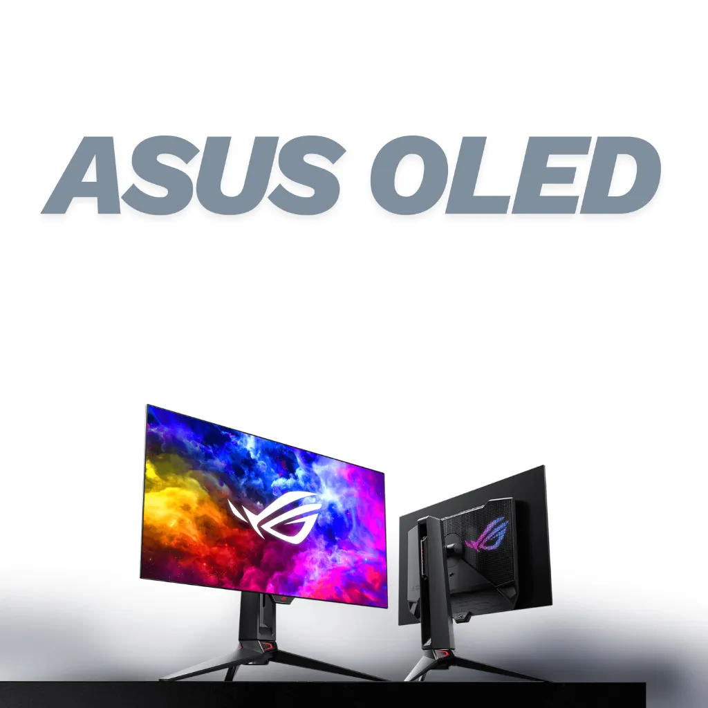 All ASUS OLED Gaming Monitor Series PA32UCDM PG27AQDM PG27AQDP PG27UCDM PG32UCDM PG32UCDP XG27ACDNG XG27AQDMG XG27UCDMG – Layar 27–32 Inch Color Akurat HDR Tinggi Kontras Deep Black Cocok Creator & Gaming Premium