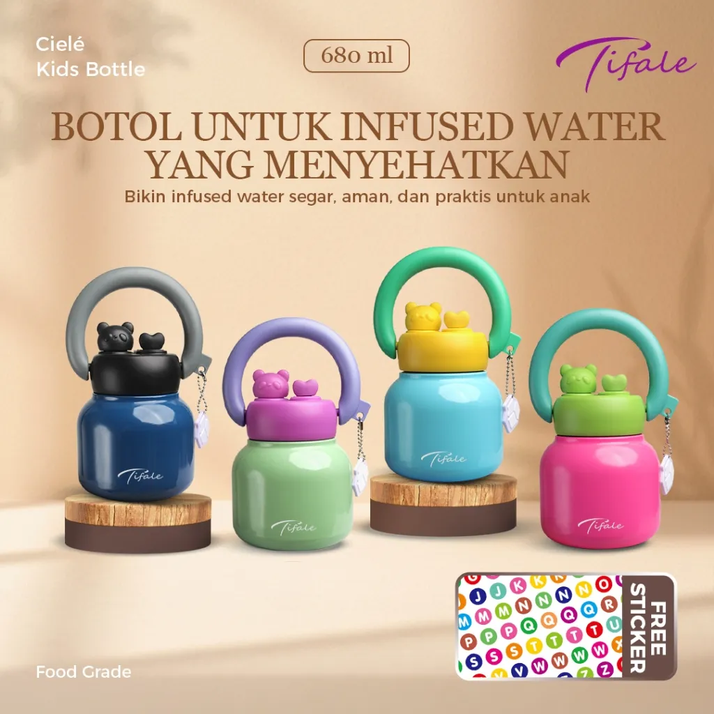 Tifale Ciele Tumblr Botol Minum Anak 680 Ml Tumbler Air Infused Water Lucu