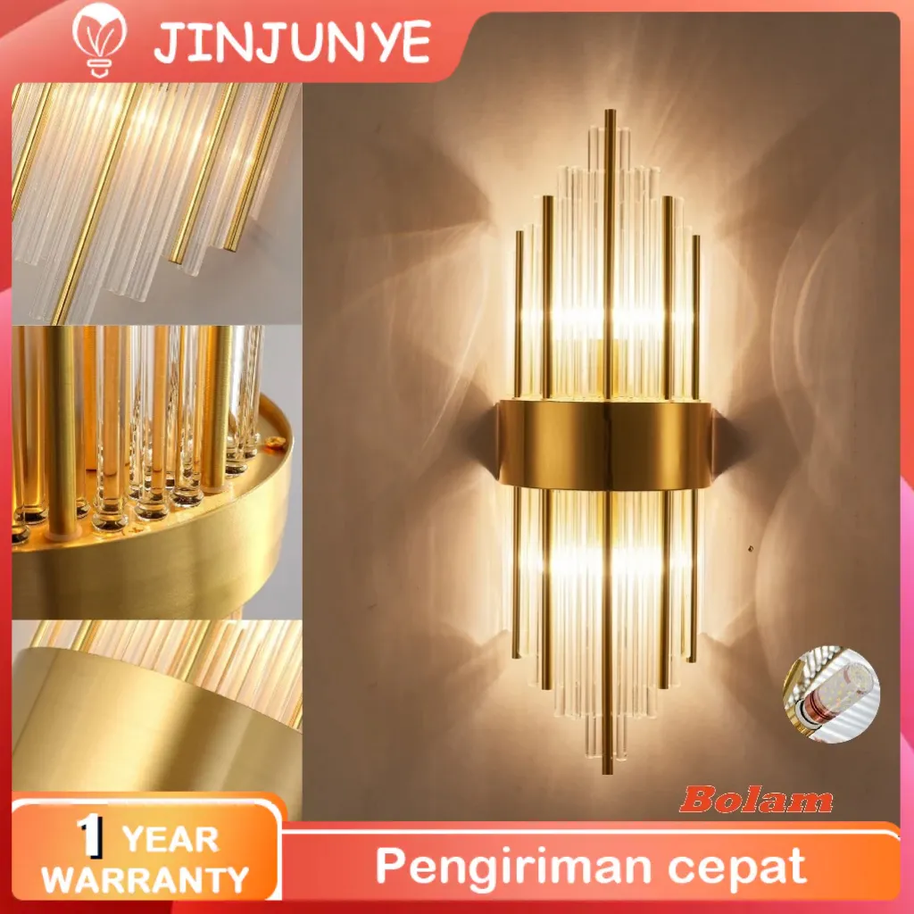 Lampu Dinding Kristal Minimalis Gaya Mewah 3 warna Lampu Hias Dinding Kristal LED 3 warna lampu hias rumah tamu, kamar tidur ,TV sofa,ruang makan,foyage,ruang kluarga,Koridor  EWI